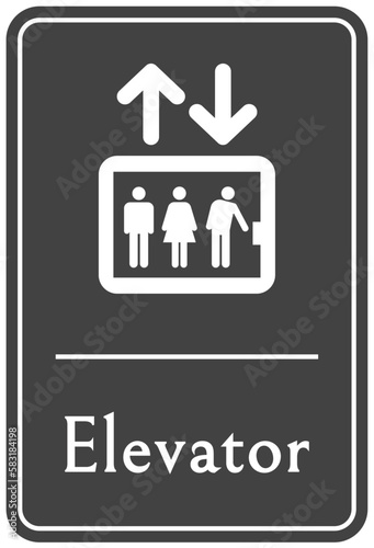 Elevator warning sign and labels