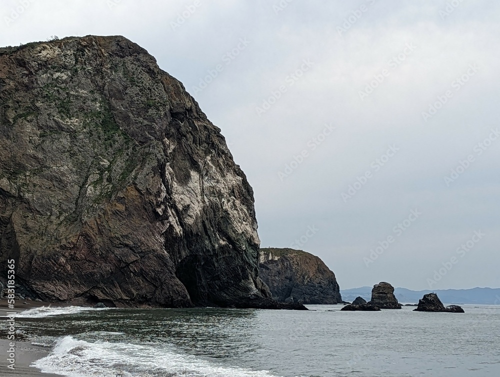 cliffs and rocks at the Tennessee Valley Cove, California