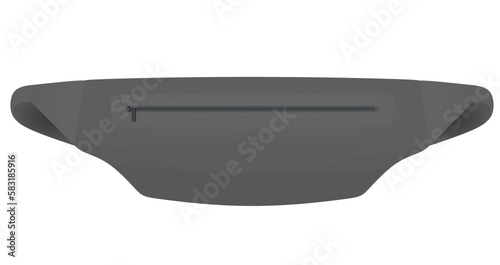 Grey  belt bag. vector illustration