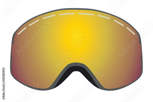 Ski googles. front view. vector