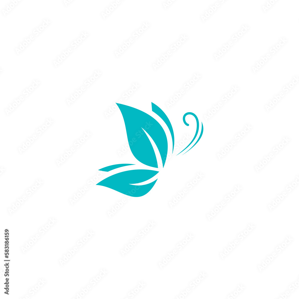 butterfly hand drawn logo, spa beauty logo design concept template