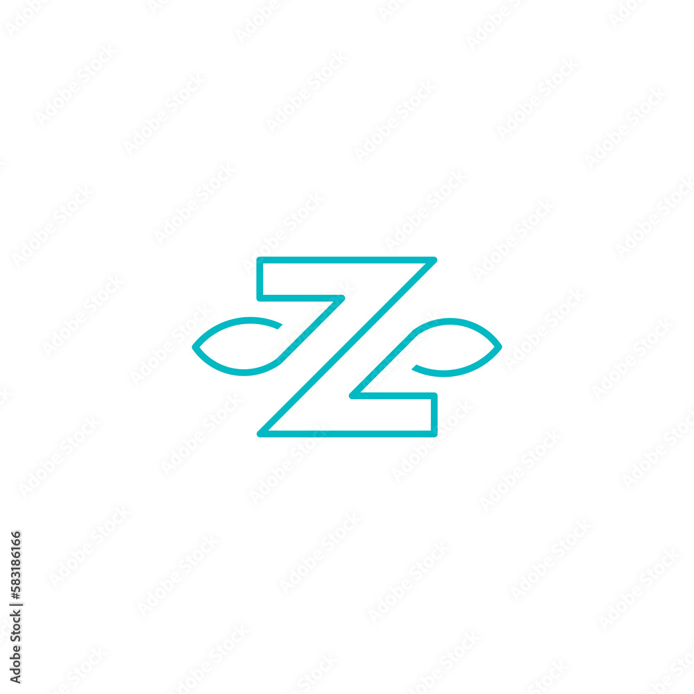 Initial Letter Z With Leaf Logo. Green leaf logo Template vector Design. Initial Letter Z With Leaf Logo. Green leaf logo Template vector Design.