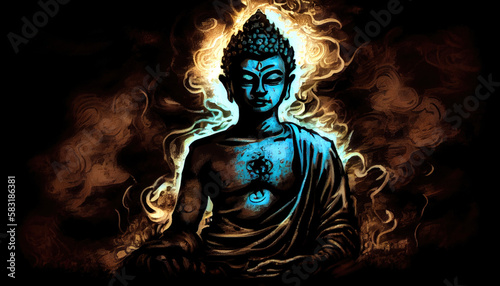 Spiritual buddha meditating - By Generative AI