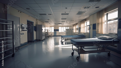 empty hospital emergency room.  generative ai