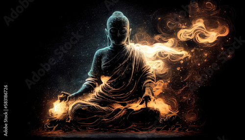 spiritual Buddha meditation - By Generative AI
