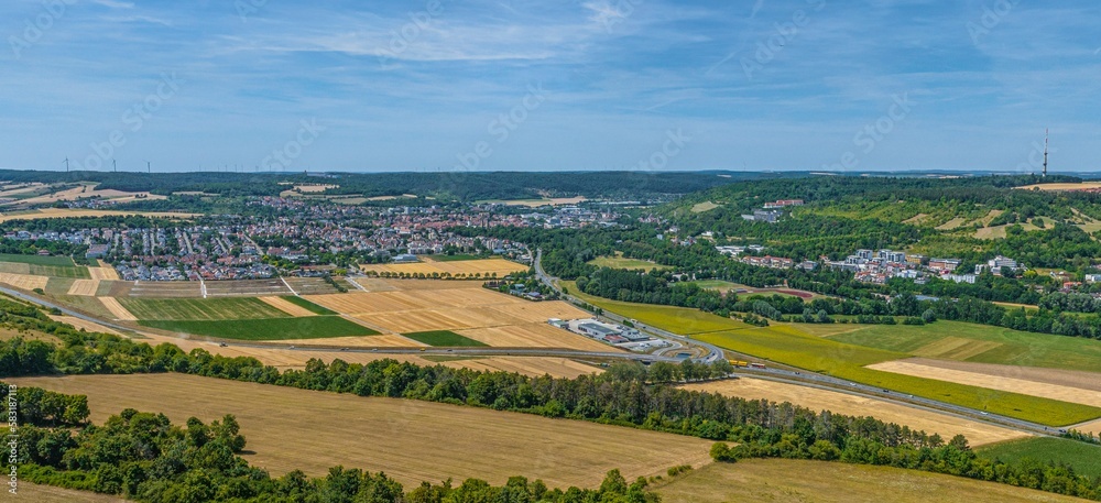 Das Taubertal bei Bad Mergentheim in Baden-Württemberg im Luftbild