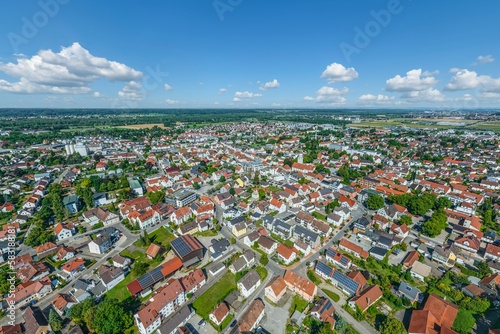 Ausblick auf das Stadtzentrum von Illertissen in der Region Donau-Iller