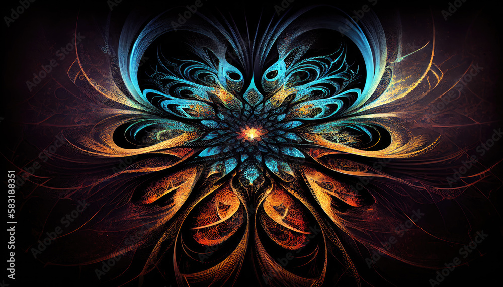 Floral fractal of light - By Generative AI
