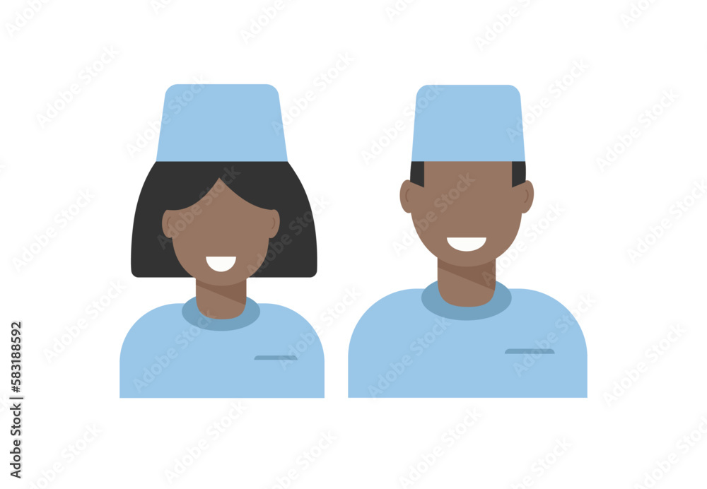 Doctors icon  in uniform. Vector illustration