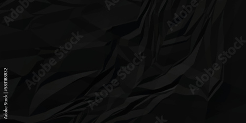 Black paper texture. Dark black wrinkled paper texture. Black crumpled paper texture. black crumpled and top view textures can be used for background of text or any contents.