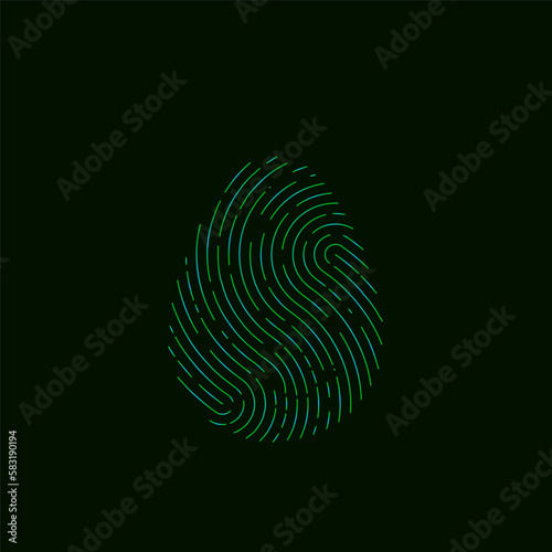 Finger print. Secure identification. Vector illustration.