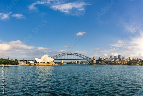 City harbour bridge, Sydney Opera house and skyline. Australia.
