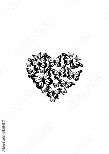 Heart Butterfly Shape