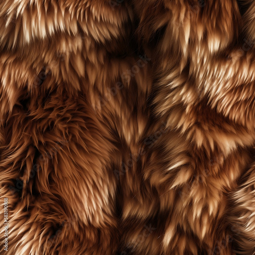 **TILED** Brown fur texture, Created with generative AI