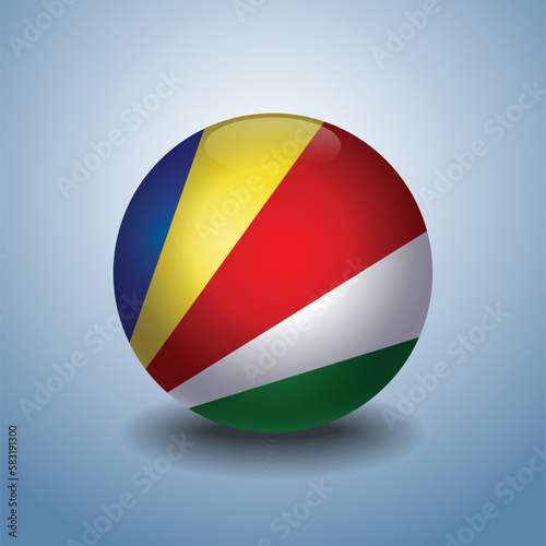 Free Download Seychelles flag. Round glossy. Isolated on color gradient background - GFXLoad