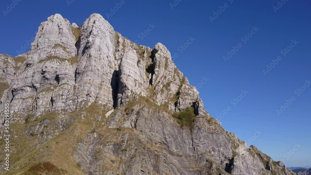 Drone view of beautiful mountains in Italy on a sunny day Drone view of beautiful mountains in Italy on a sunny day