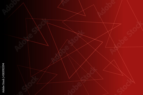 Abstract digital connection triangles. Technological background. Network connection structure. Red weave effect.