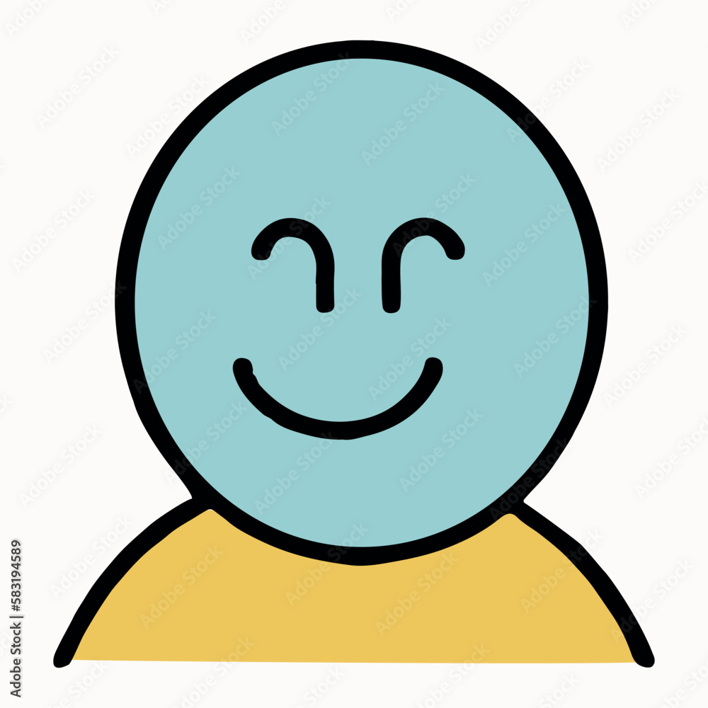Positive face man upper body icon vector illustration Positive face man upper body icon vector illustration