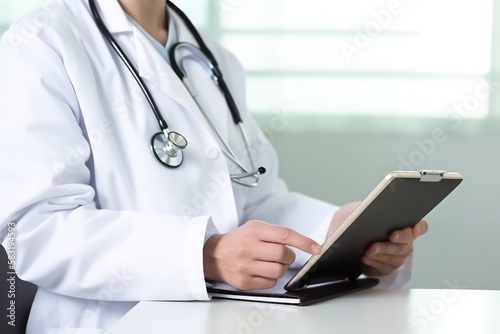 doctor with tablet computer