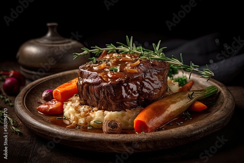 Beef shin dish. Generative AI