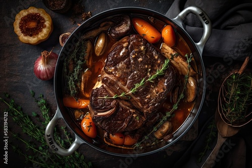 Beef shin dish. Generative AI