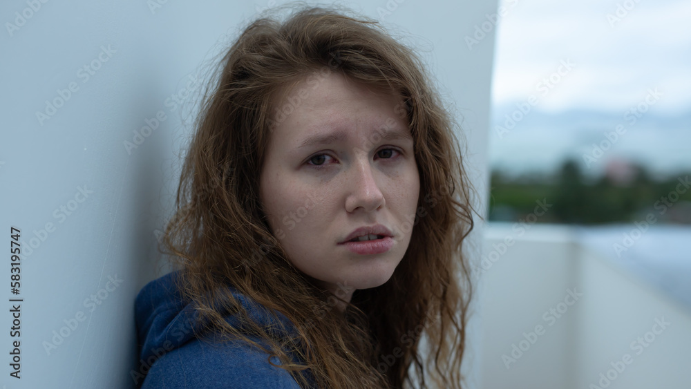Portrait of sad depressed upset young desperate woman, crying girl with red tearful eyes with tears. Despair, depression, broken heart concept Portrait of sad depressed upset young desperate woman, crying girl with red tearful eyes with tears. Despair, depression, broken heart concept
