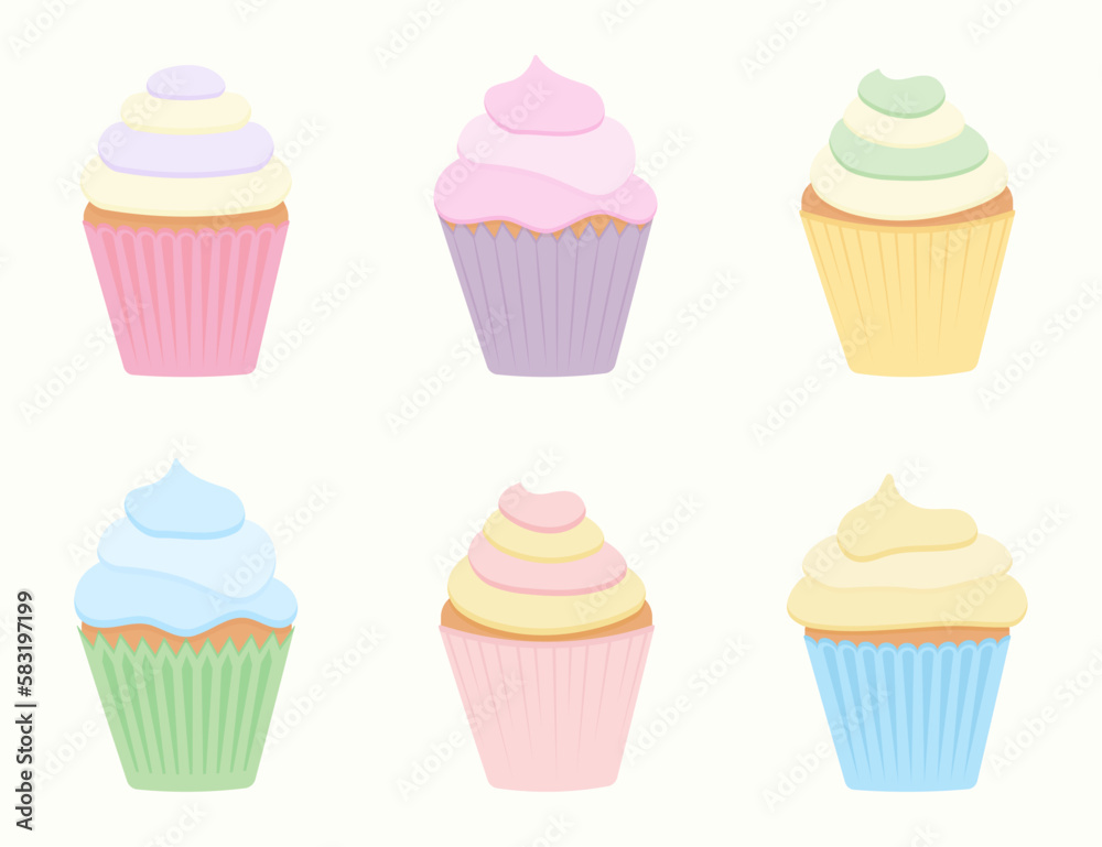 Delicious cupcakes. Dessert vector illustration design
