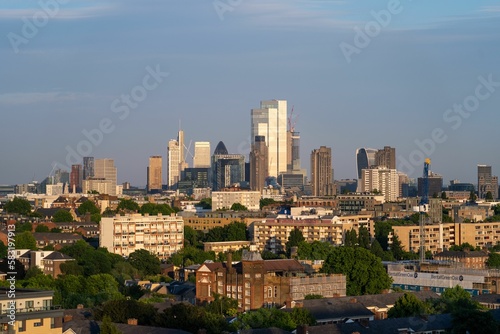 Scenic shot of the city skyline in London during sunset