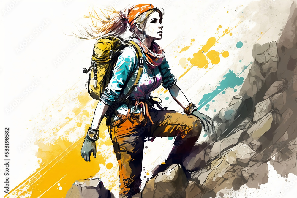 woman hiker or mountain climber