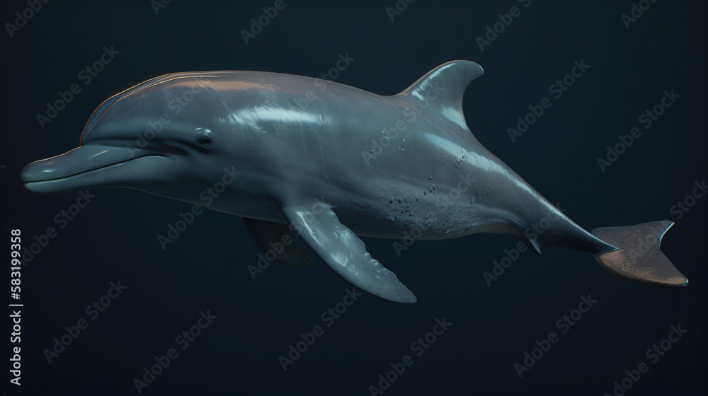 Dolphin Underwater, Generative AI, Illustration Dolphin Underwater, Generative AI, Illustration