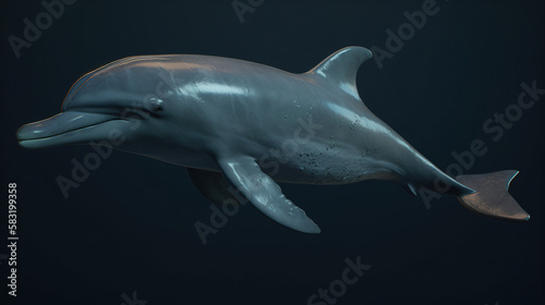 Dolphin Underwater, Generative AI, Illustration