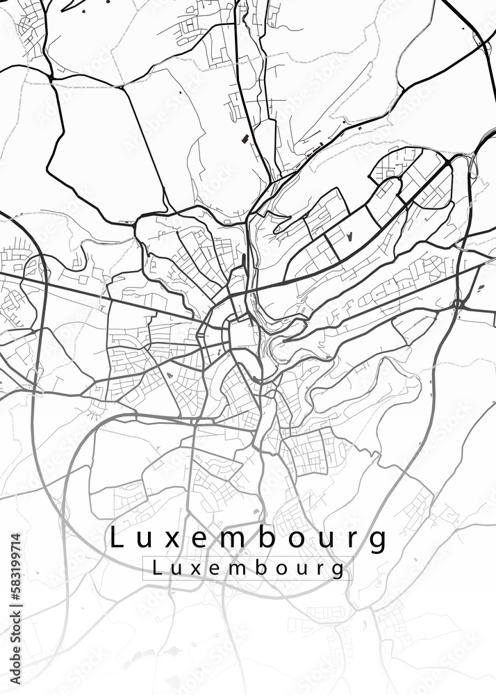 Fototapeta premium Luxembourg City Map