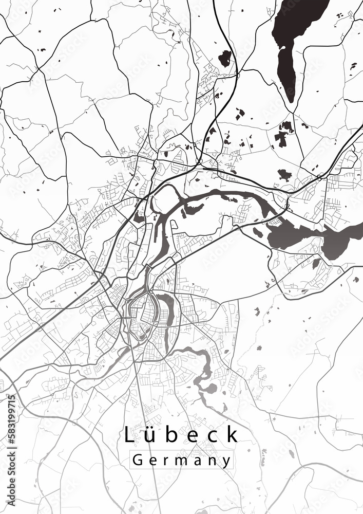 Lübeck Germany City Map