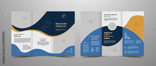 company profile business trifold brochure template 