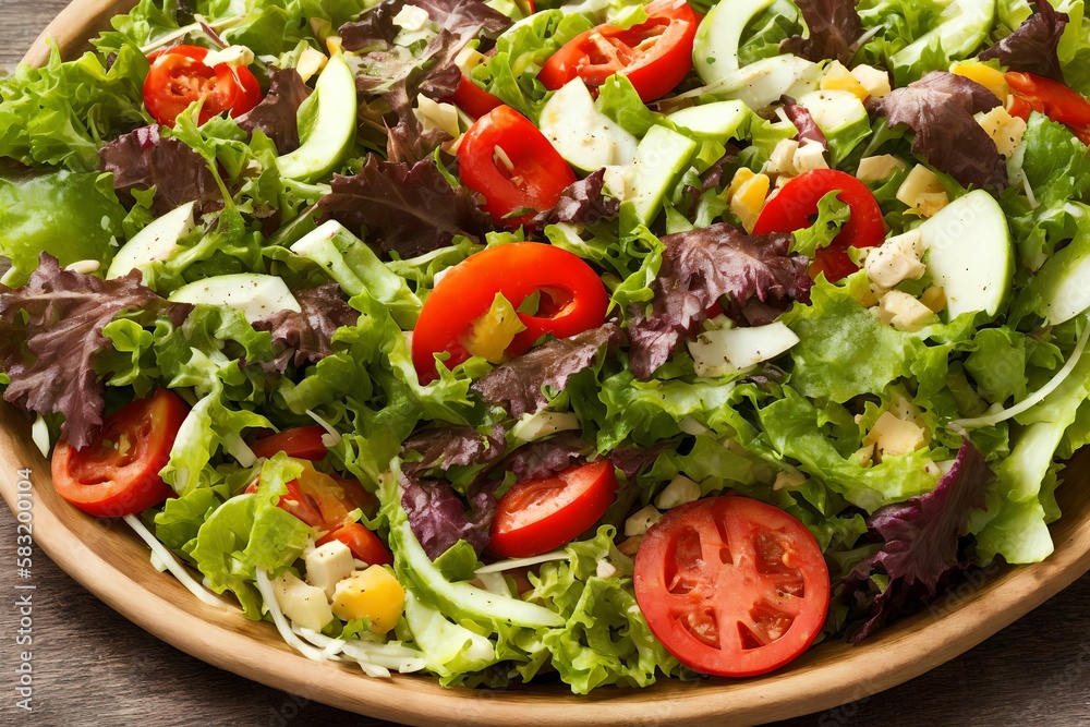 Greek salad with fresh vegetables, generative art by A.I Greek salad with fresh vegetables, generative art by A.I