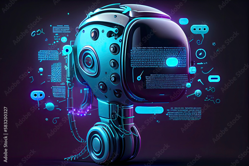 Obraz premium System Artificial intelligence ChatGPT Chat Bot AI , Technology smart robot Ai Chat GPT application software