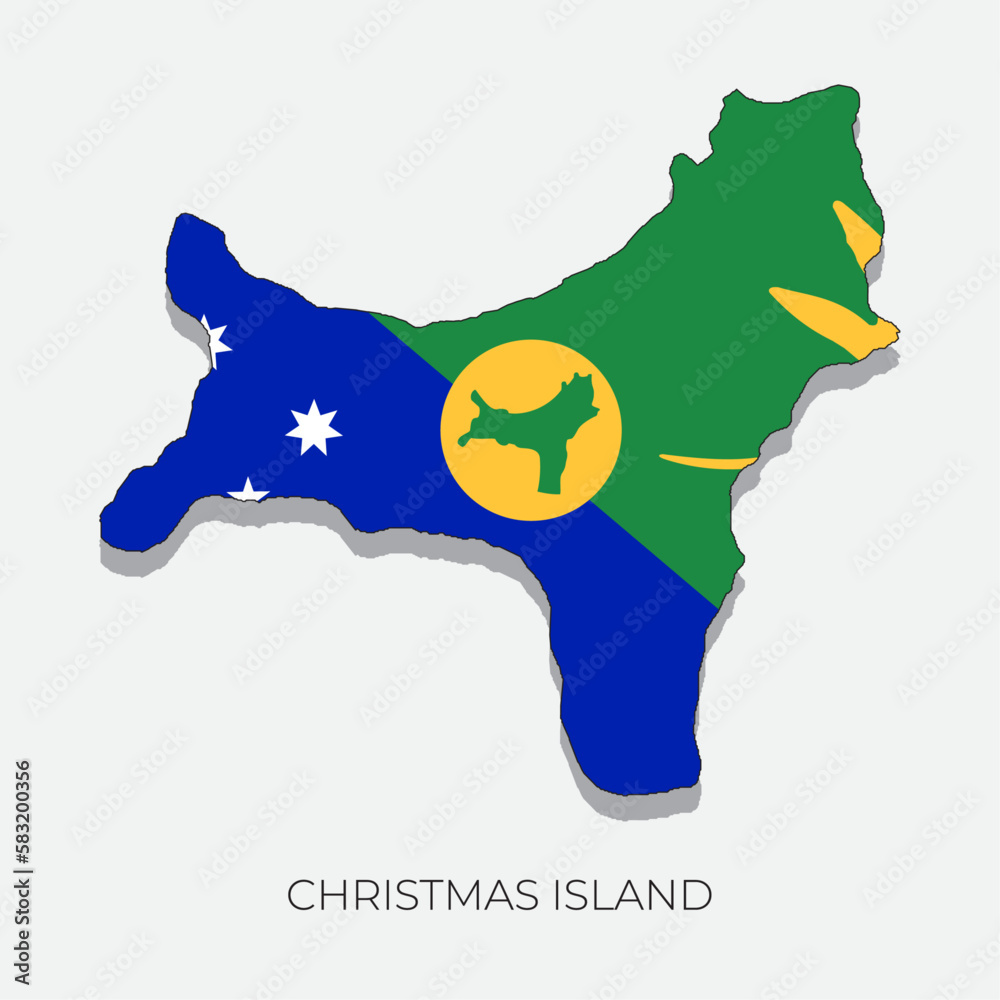 Christmas Island Map And Flag Detailed Silhouette Vector Illustration Christmas Island Map And Flag Detailed Silhouette Vector Illustration