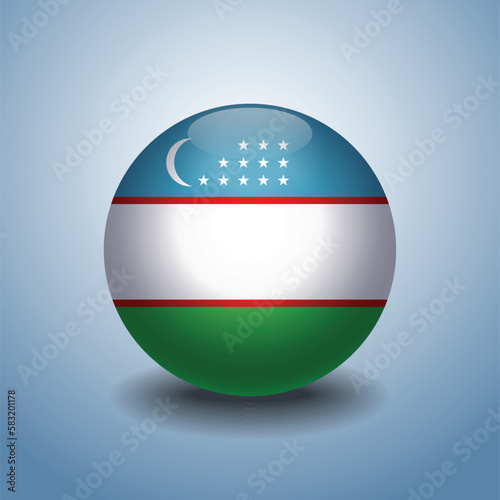 Uzbekistan flag. Round glossy. Isolated on color gradient background Free Download Uzbekistan flag. Round glossy. Isolated on color gradient background - GFXLoad