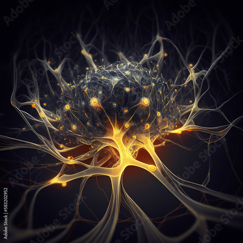 Brain. Light. Created using generative AI tools.