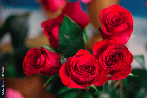 Red rose flowers bouquet