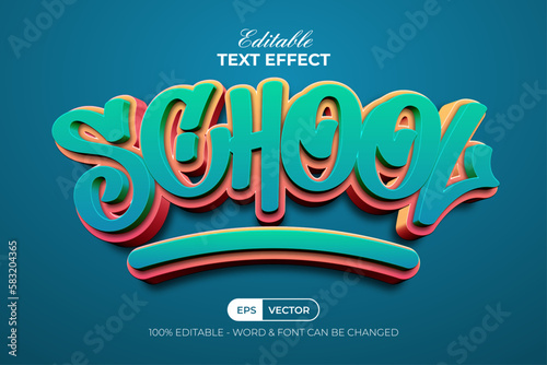 3d text effect school style