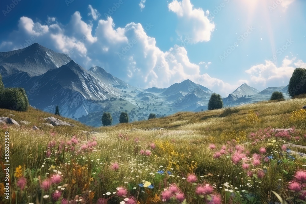 Fototapeta premium alpine meadow in the mountains