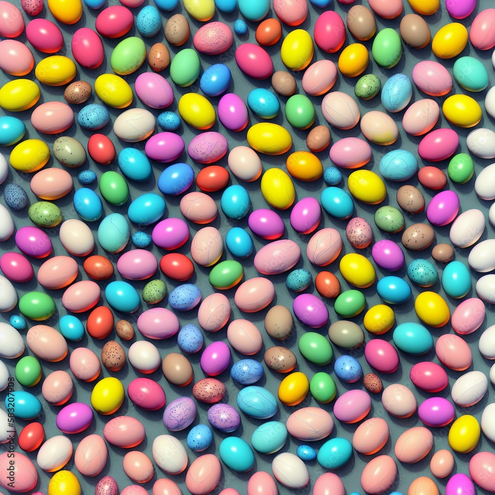 Colorful easter eggs shaped texture, generative AI Colorful easter eggs shaped texture, generative AI