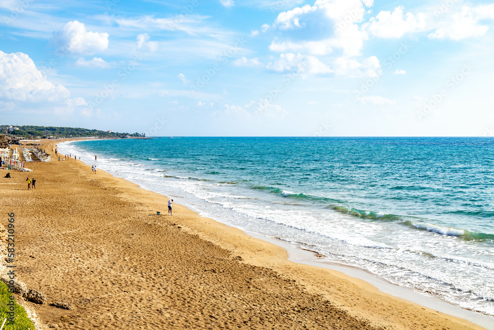 Fototapeta premium Beach in Side, Turkey, low season