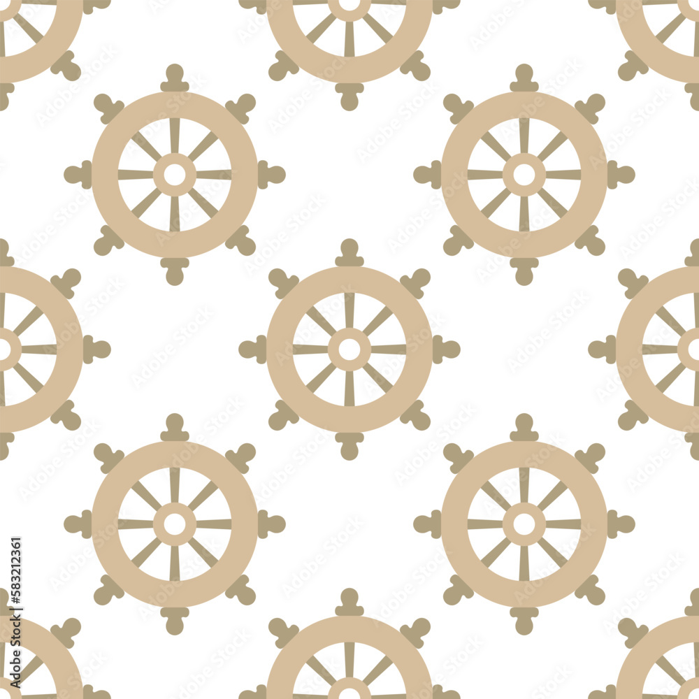 flat seamless pattern of navigation ship wheel flat seamless pattern of navigation ship wheel