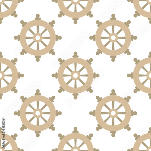 flat seamless pattern of navigation ship wheel