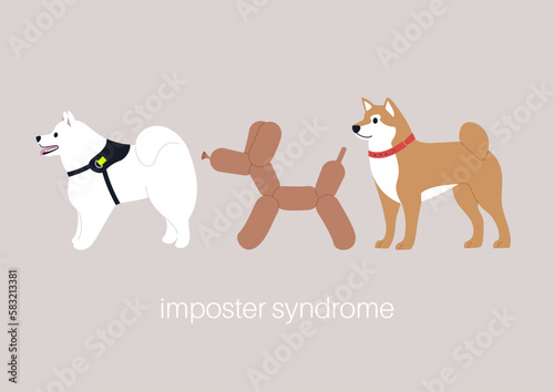 Impostor syndrome, a balloon poodle pretending to be a real dog