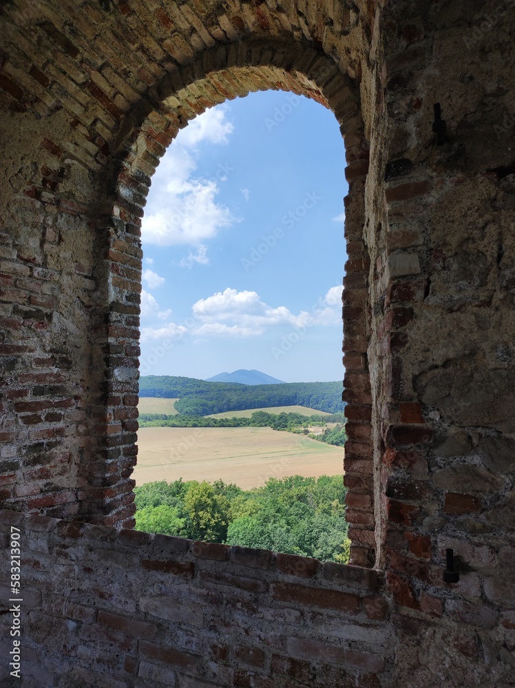 a view through a medieval window