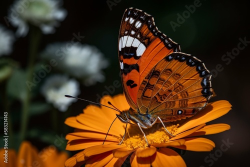 A butterfly drinking nectar from a flower Generative AI © Катерина Євтехова
