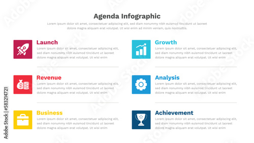 Fully Editable Agenda infographic template